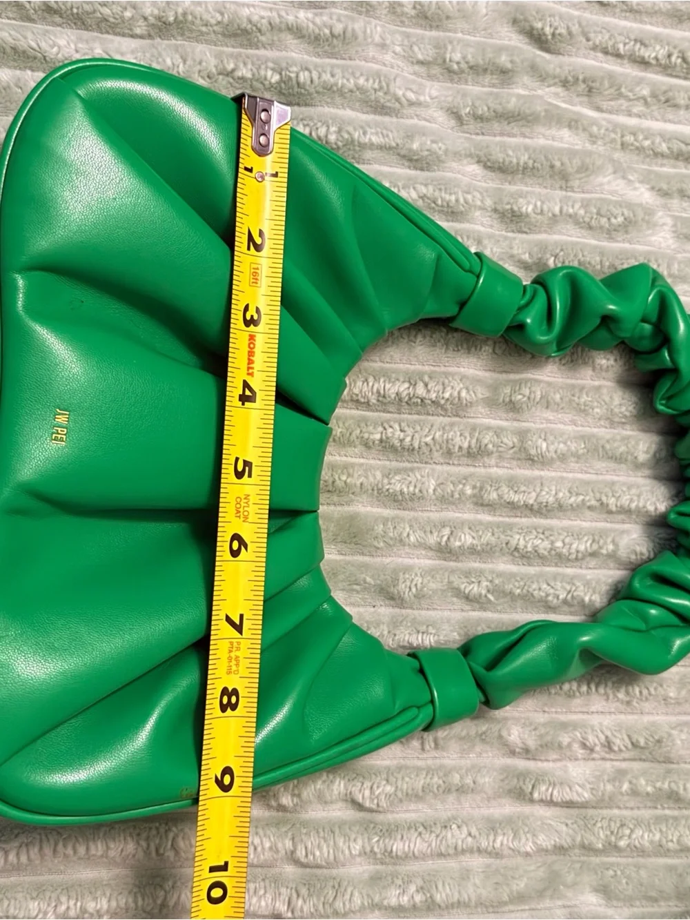 JW PEI Bright Green Ruched Handle Shoulder Bag